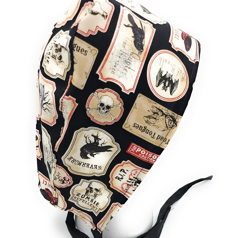 Gothic Victorian Vintage Halloween Scrub Cap